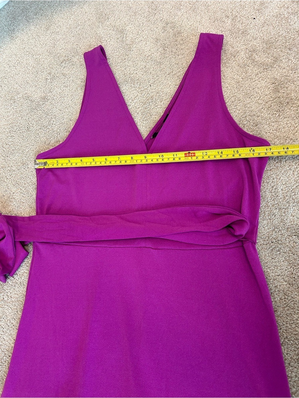 Banana Republic Petite Magenta Purple Sleeveless Midi Dress Tie Waist Sz M NWOT - Picture 8 of 13